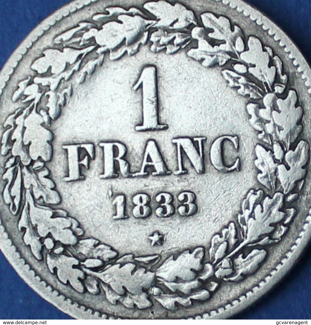 BELGIE  LEOPLD I - 1 FRANC 1833  - PRACHTIGE KWALITEIT  4 SCANS - 1 Franc