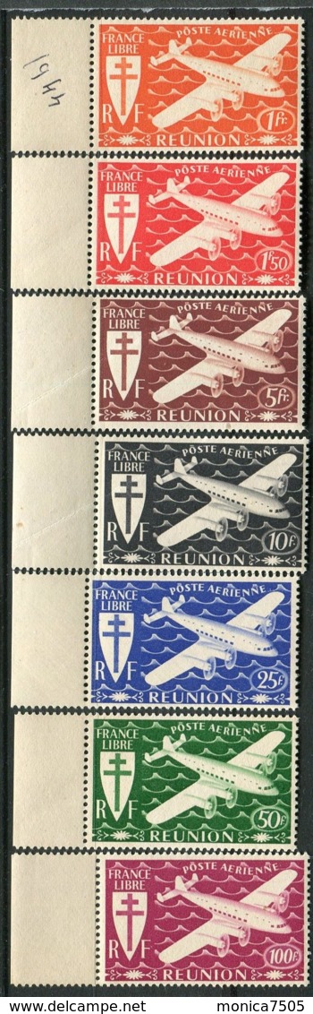 REUNION ( AERIEN ) : Y&T  N°  28/34  TIMBRES  NEUFS  SANS  TRACE  DE  CHARNIERE , GOMME  BICOLORE , A  VOIR . - Luftpost