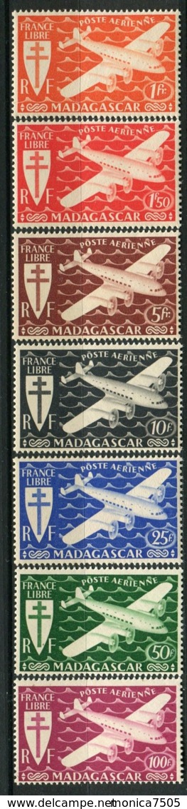 MADACASCAR ( AERIEN ) : Y&T  N°  55/61  TIMBRES  NEUFS  SANS  TRACE  DE  CHARNIERE , GOMME  BICOLORE , A  VOIR . - Luftpost