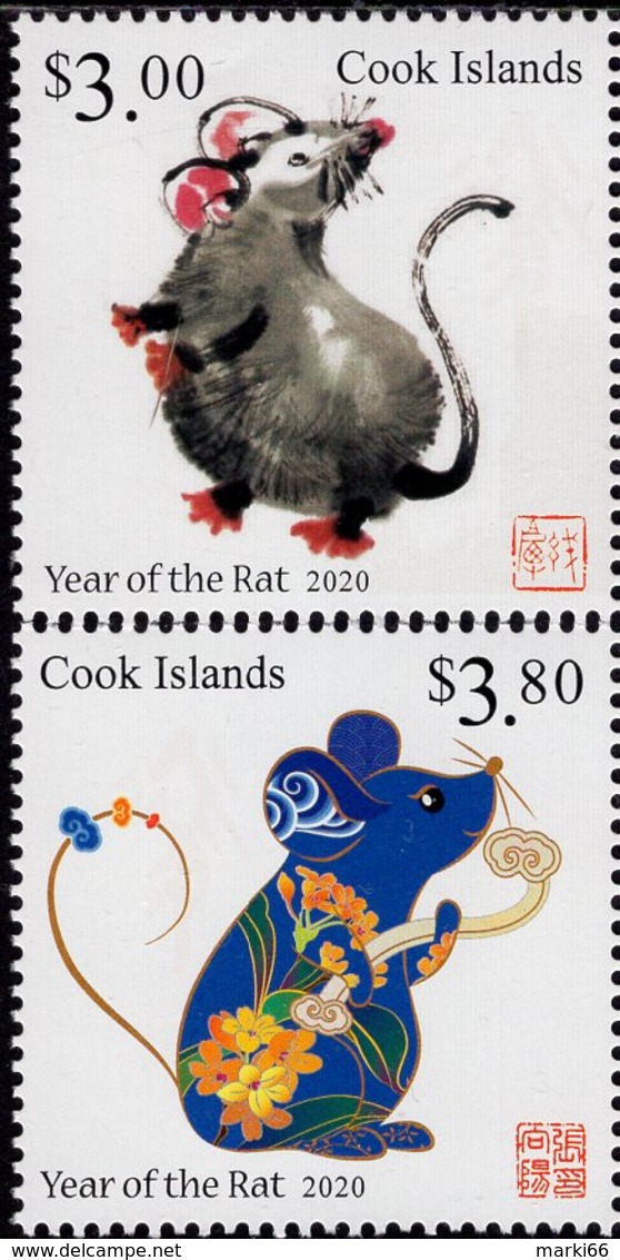 Cook Islands - 2019 - Lunar New Year Of The Rat - Mint Stamp Set - Cook