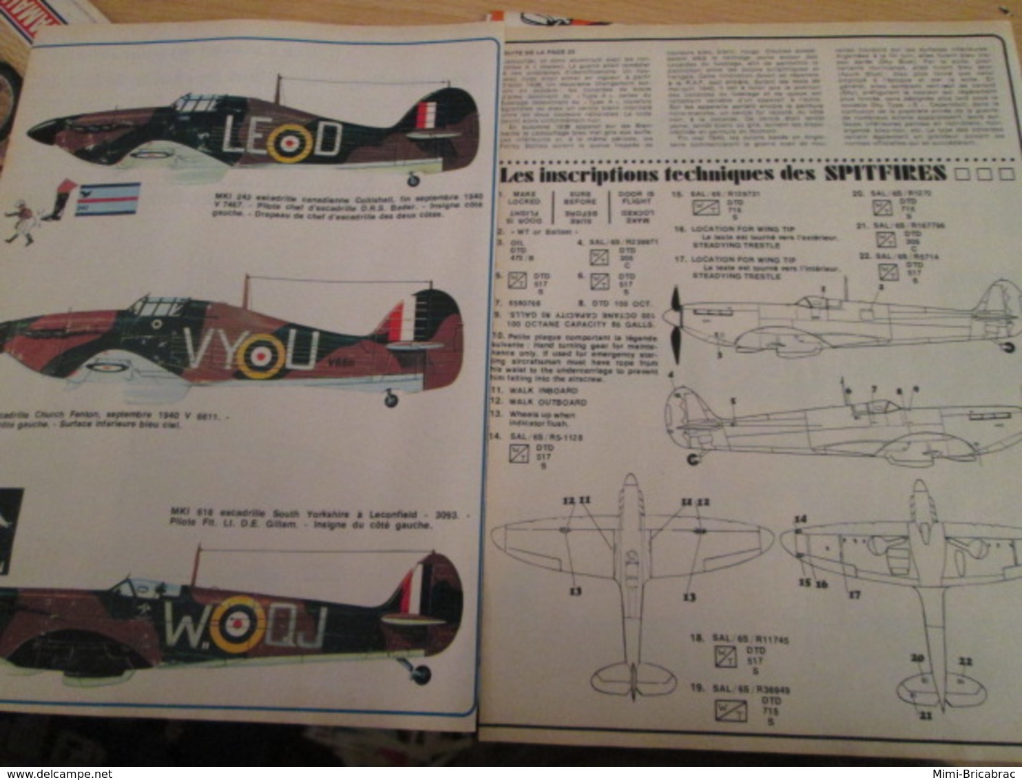 SPI2020 4 Pages Issues De SPIROU Années 80 /  LES CAMOUFLAGES DES AVIONS DE CHASSE DE LA RAF 1940 - Frankrijk