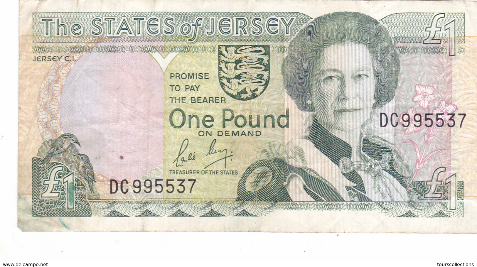 BILLET JERSEY De 1989 De 1 Dollar  Elisabeth II  @ PICK 15 - Jersey