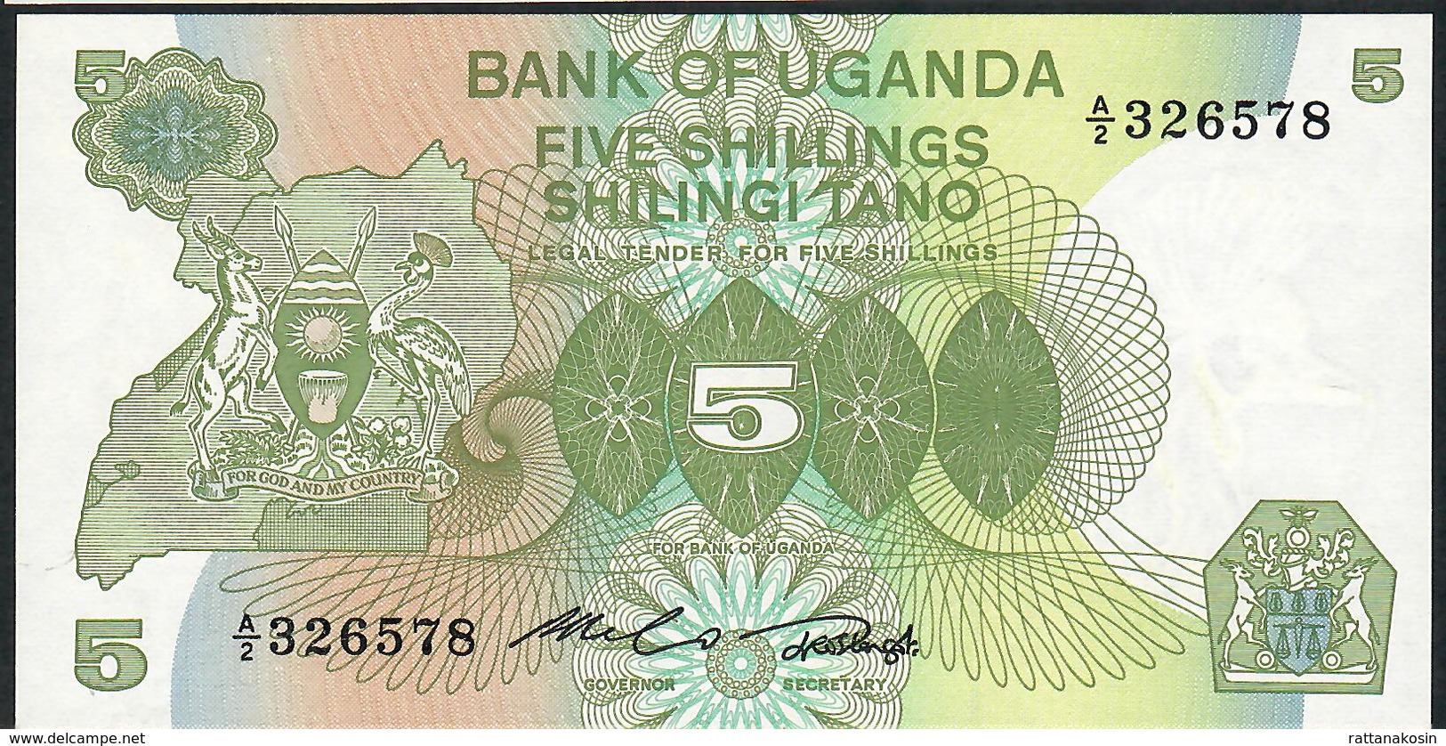 UGANDA P15 5 SHILLINGS 1982   #A/2  UNC. - Ouganda