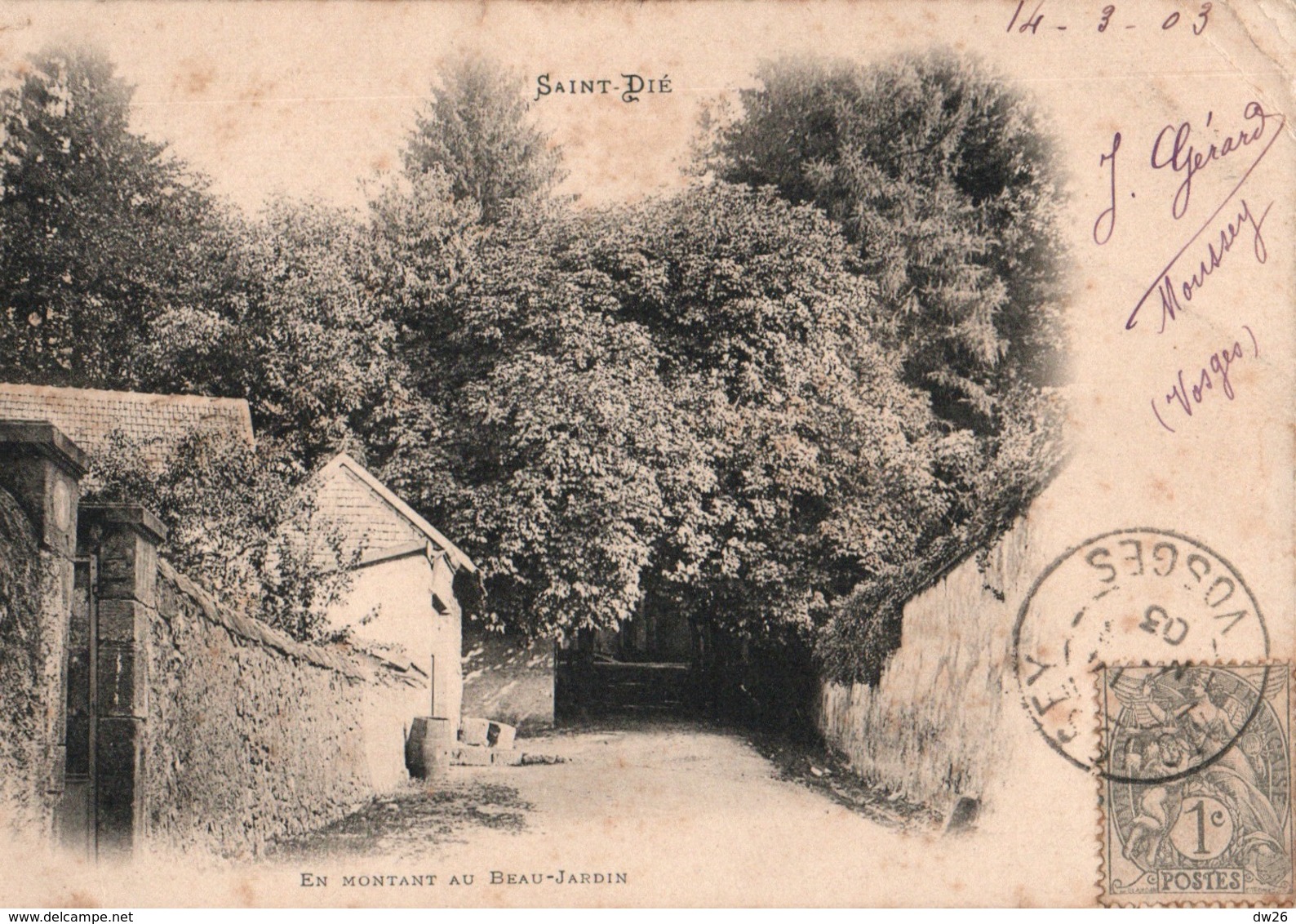 Saint-Dié - En Montant Au Beau Jardin - Imp. Ad Weick - Carte Dos Simple N° 1988 - Saint Die