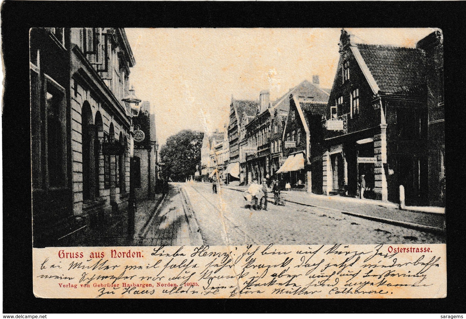 Norden,Germany-Gruss Aus Norden,Osterstrasse,businesses,stores 1904 - Antique Postcard - Autres & Non Classés