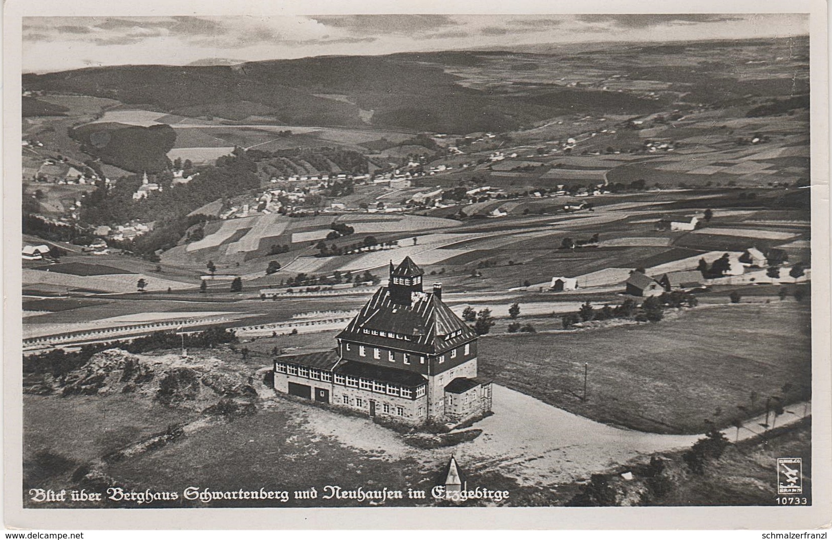 AK Schwartenberghaus Gasthof Schwartenberg Luftbild Neuhausen Seiffen Heidelberg Deutscheinsiedel Heidersdorf Olbernhau - Neuhausen (Erzgeb.)