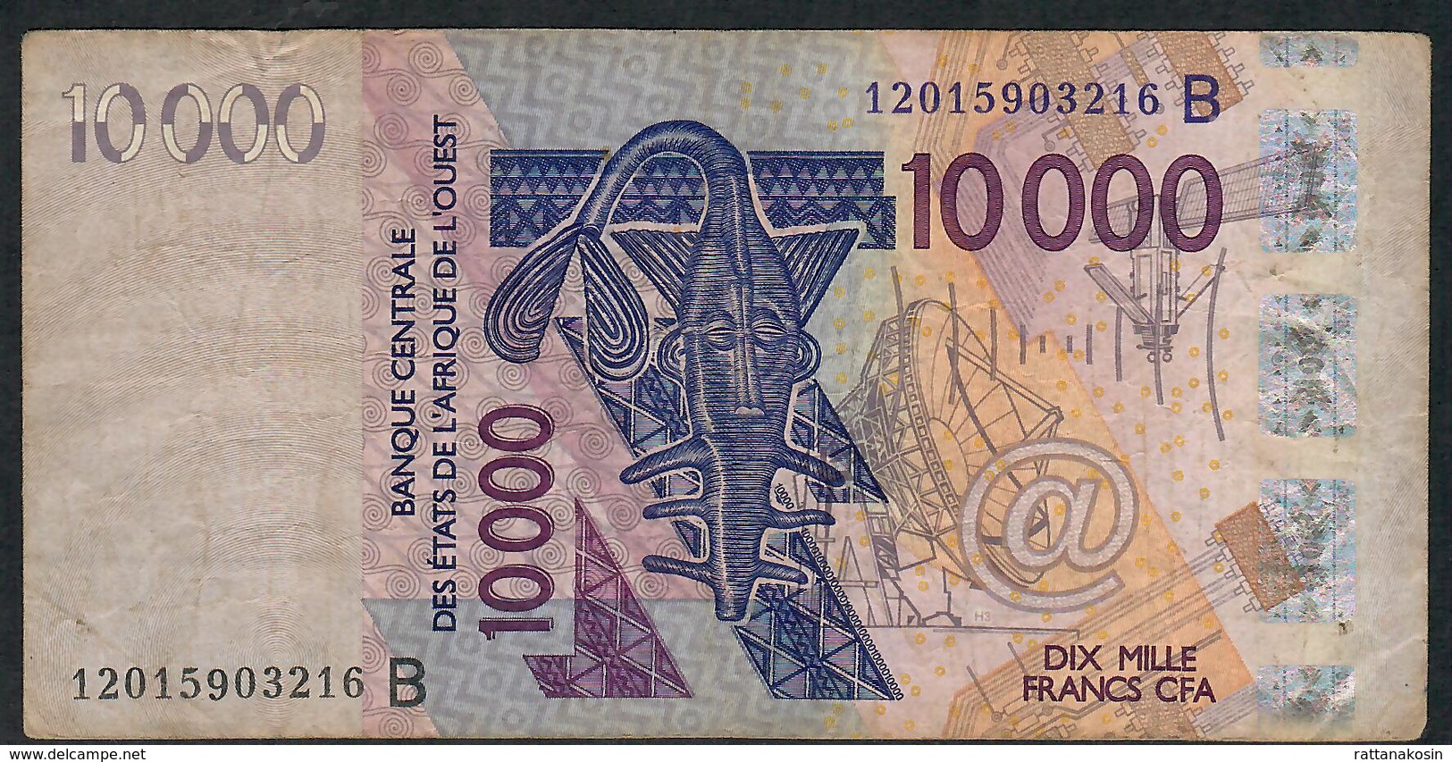 W.A.S. BENIN P218Bl 10000 Or 10.000 FRANCS (20)12   VF     NO P.h. - Stati Dell'Africa Occidentale