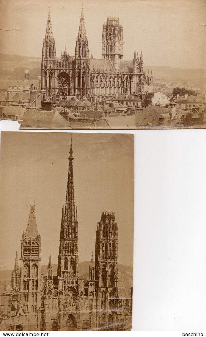 2 Photos Anciennes (sans Carton) - Rouen - Eglise Saint Ouen & La Cathédeale (dim 18 X12 Cm) - Antiche (ante 1900)