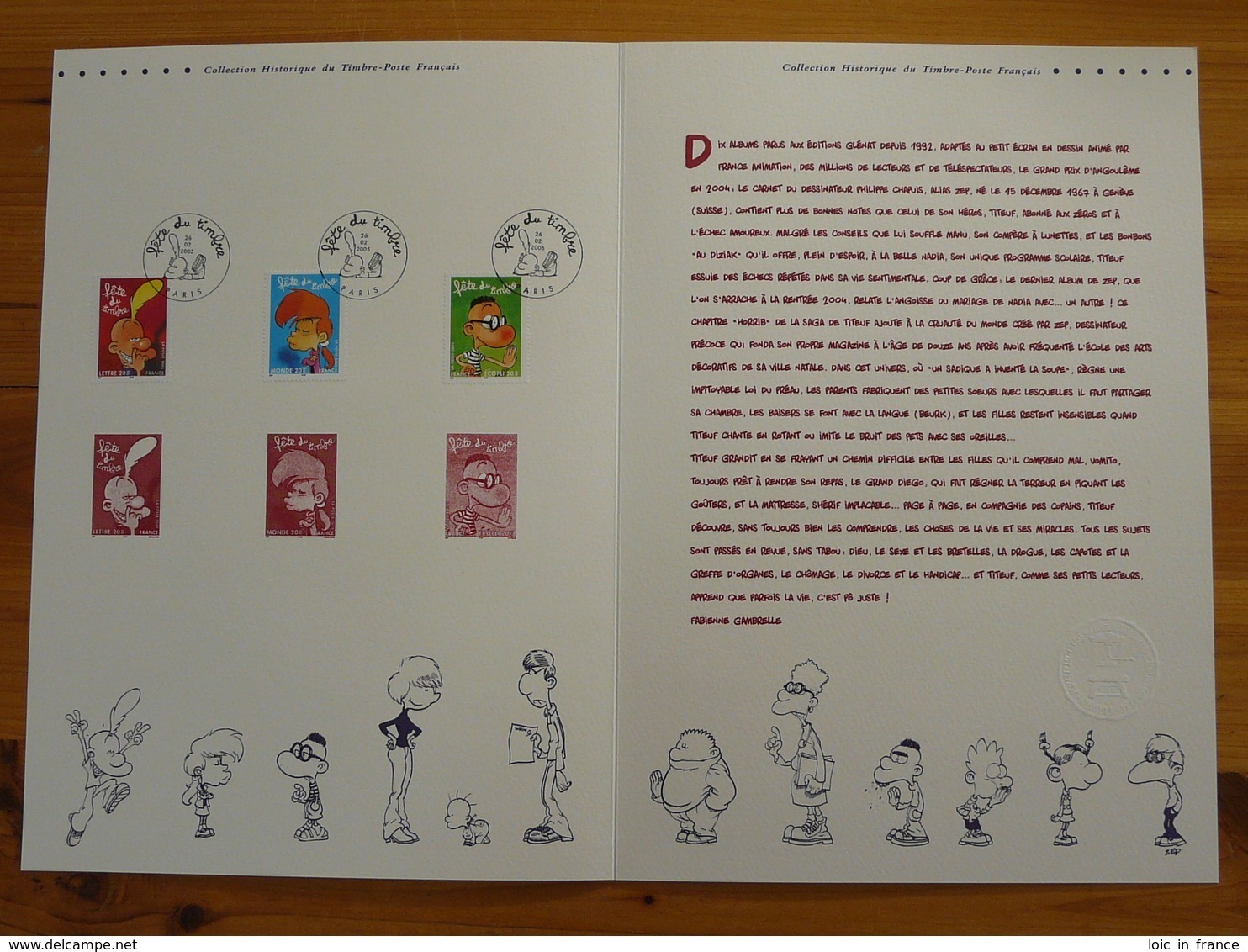 Document Officiel FDC 05-501 Titeuf Journée Fête Du Timbre 2005 - Bandes Dessinées