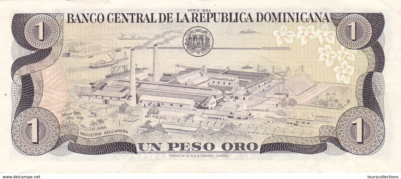 BILLET REPUBLIQUE DOMINICAINE 1 PESO ORO De 1984 @ PICK 126 - Industrie Usine De Sucre - República Dominicana