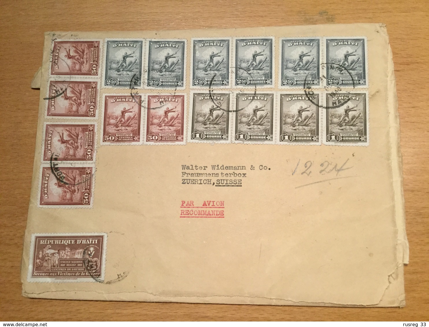 SCHW995 Haiti 1946 R-Brief Von Port-au-Prince Nach Zürich - Haití