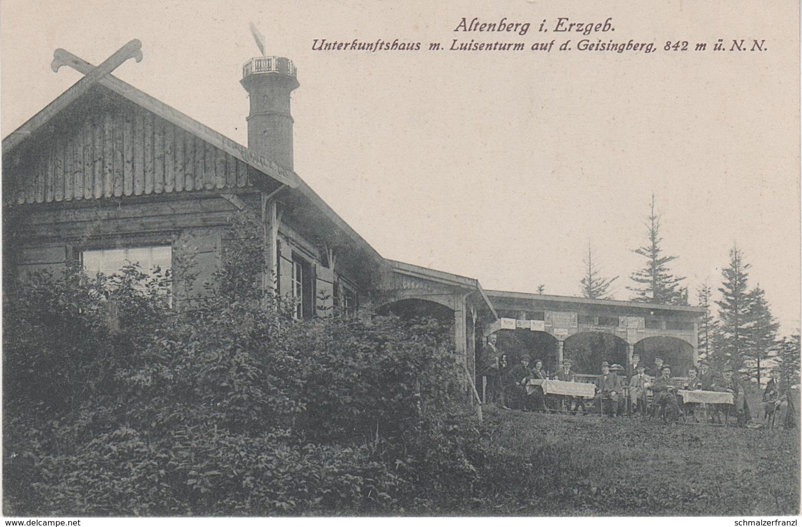 AK Geisingberg Altenberg Unterkunftshaus Geising Gasthof Baude Luisenturm Turm Zinnwald Bärenstein Lauenstein Glashütte - Geising