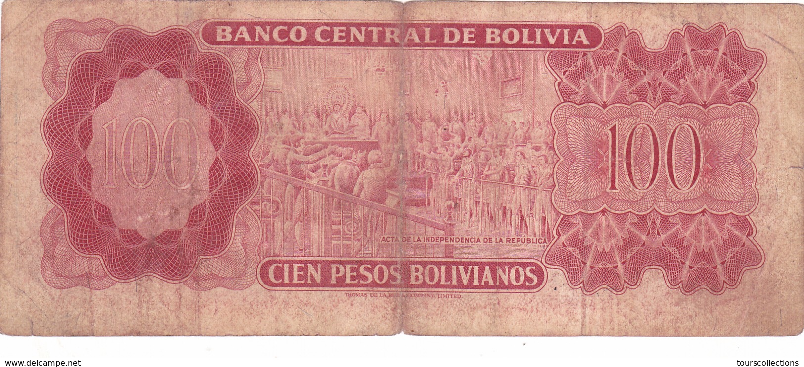 BILLET BOLIVIE De 100 PESOS BOLIVIANOS De 1962 - Simon Bolivar - N° Rouge Y14 - Bolivia