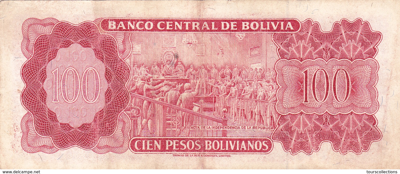 BILLET BOLIVIE De 100 PESOS BOLIVIANOS De 1962 - Simon Bolivar - N° Rouge U30 - Bolivia