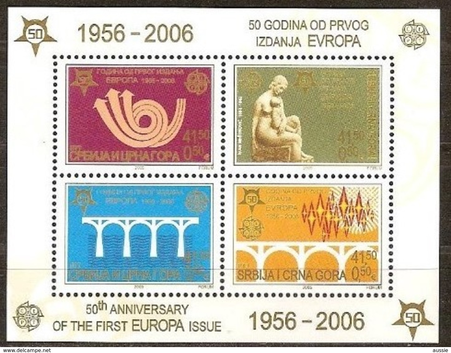 Cept 2005 Serbie Et Montenegro Yvertn° Bloc 61 *** MNH Cote 9 Euro Cinquantenaire Cept Europa - Serbie