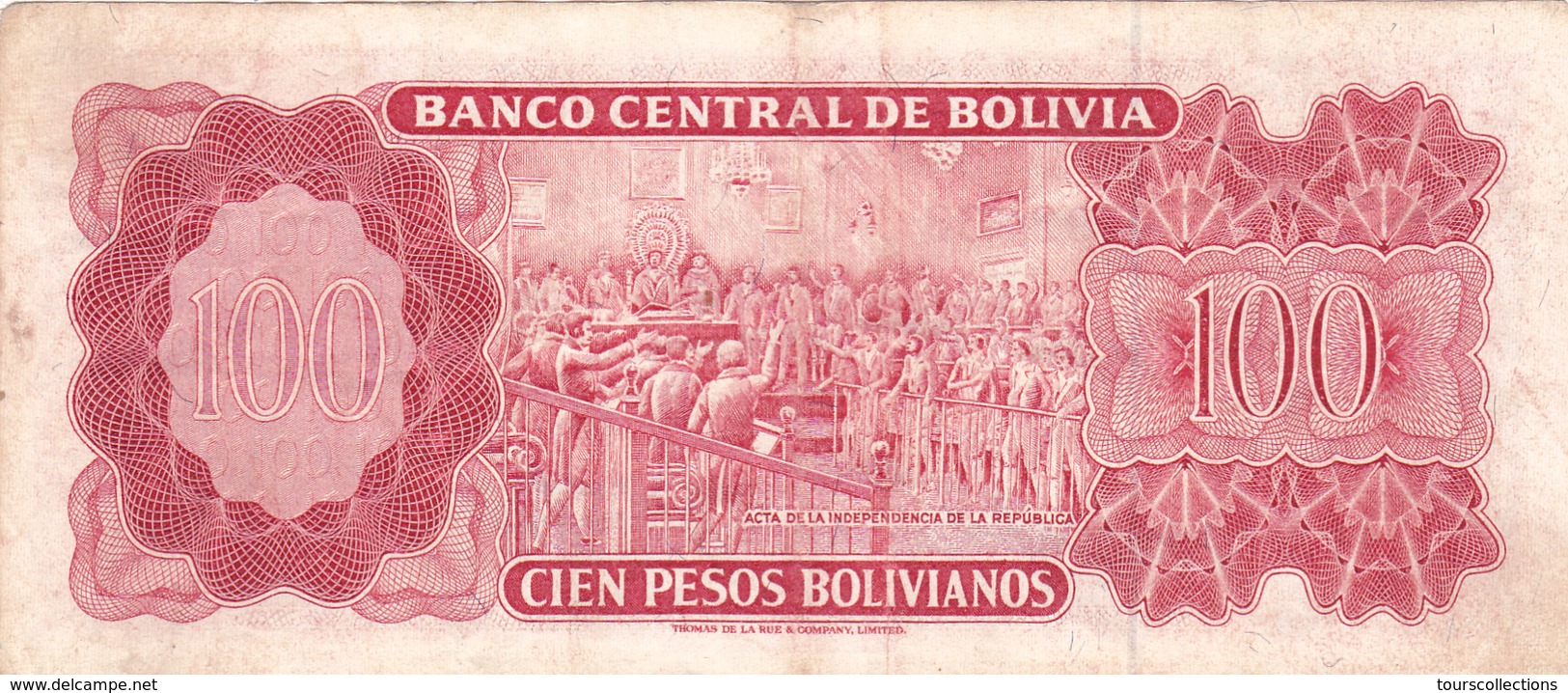 BILLET BOLIVIE De 100 PESOS BOLIVIANOS De 1962 - Simon Bolivar - N° Rouge A45 - Bolivia