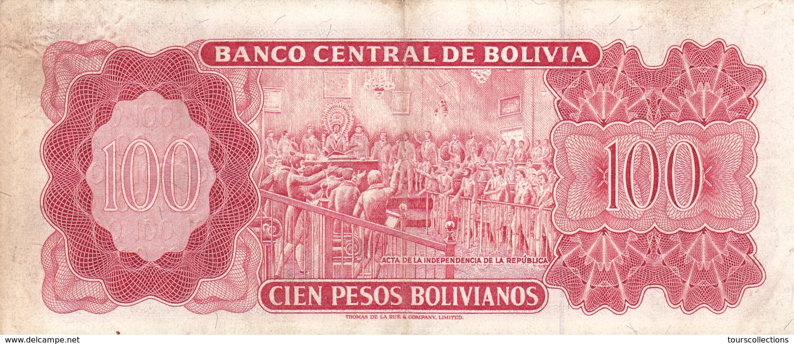 BILLET BOLIVIE De 100 PESOS BOLIVIANOS De 1962 - Simon Bolivar - N° Rouge 19H - Bolivia