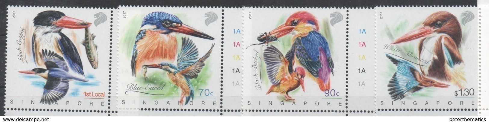 SINGAPORE, 2017, MNH, BIRDS, KINGFISHERS, FISH, INSECTS, 4v, NICE! - Otros & Sin Clasificación