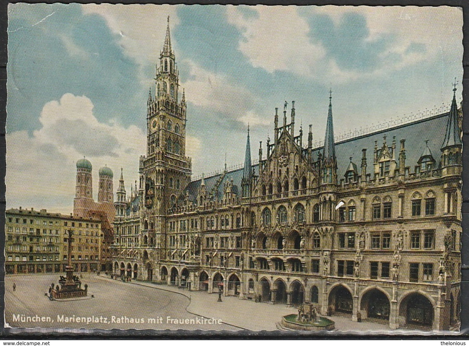 * Munchen, Marienplatz, Rathaus Mit Frauenkirche (Germania) Viagg. Da ... A Broni, Pavia - Muenchen