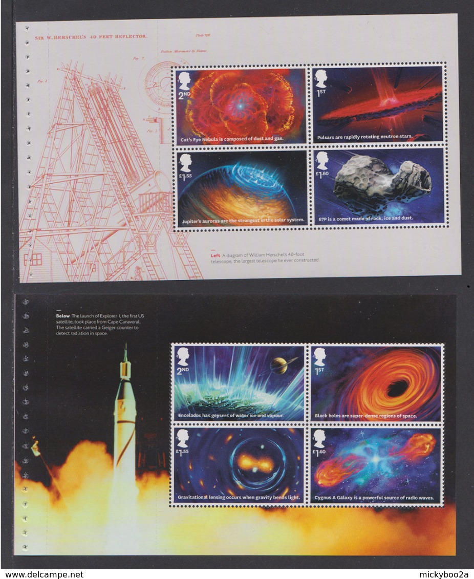 GB 2020 VISIONS OF THE UNIVERSE SPACE AURORAS COMETS PLANETS COMMEMORATIVE BOOKLET PANE SET MNH - Unused Stamps