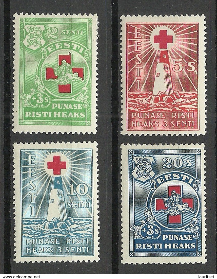 Estonia Estland 1931 Michel 90 - 93 * Red Cross Light Houses - Estonia