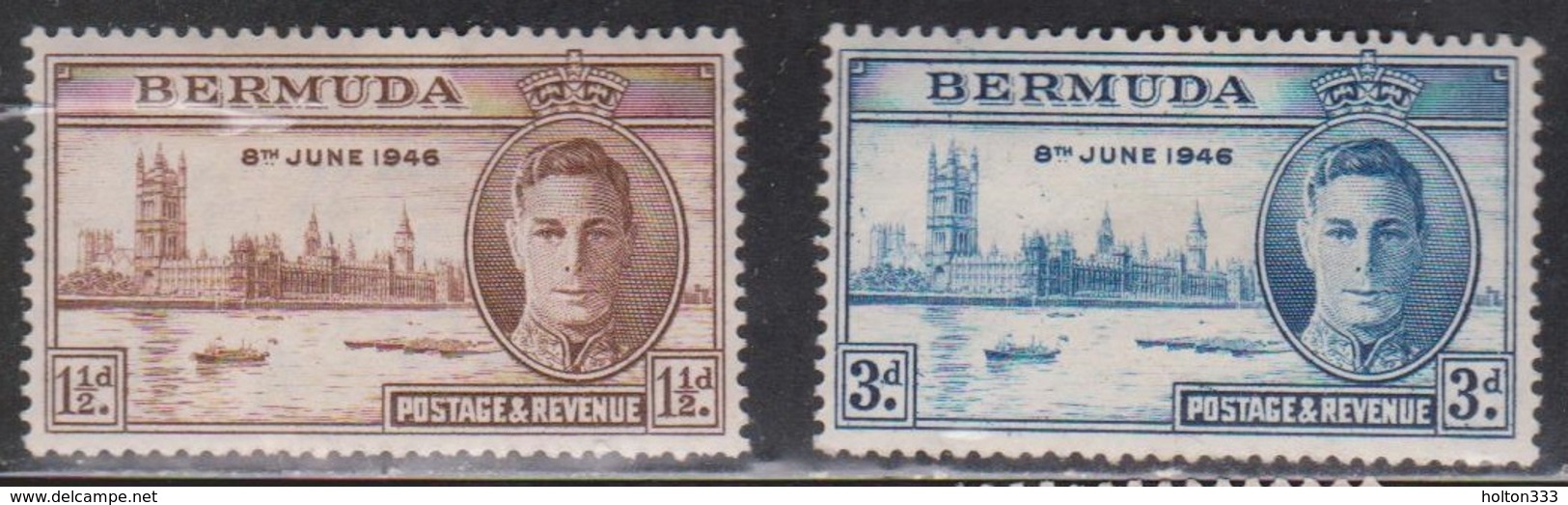 BERMUDA Scott # 131-2 MH - KGVI Peace Issue - Bermuda