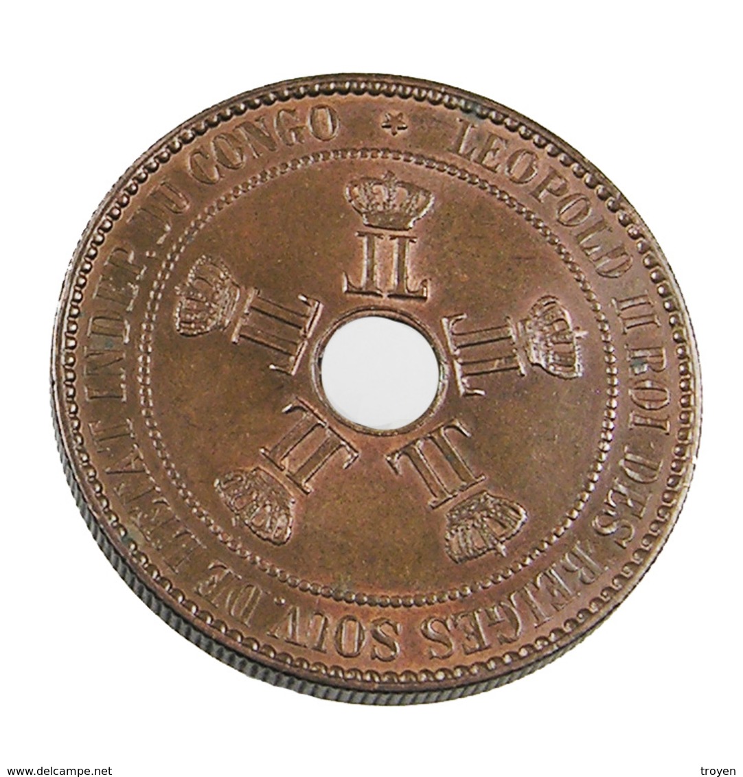 10 Cent - Congo-Zaire - 1888 - Cuivre - TTB + - - 1885-1909: Leopold II