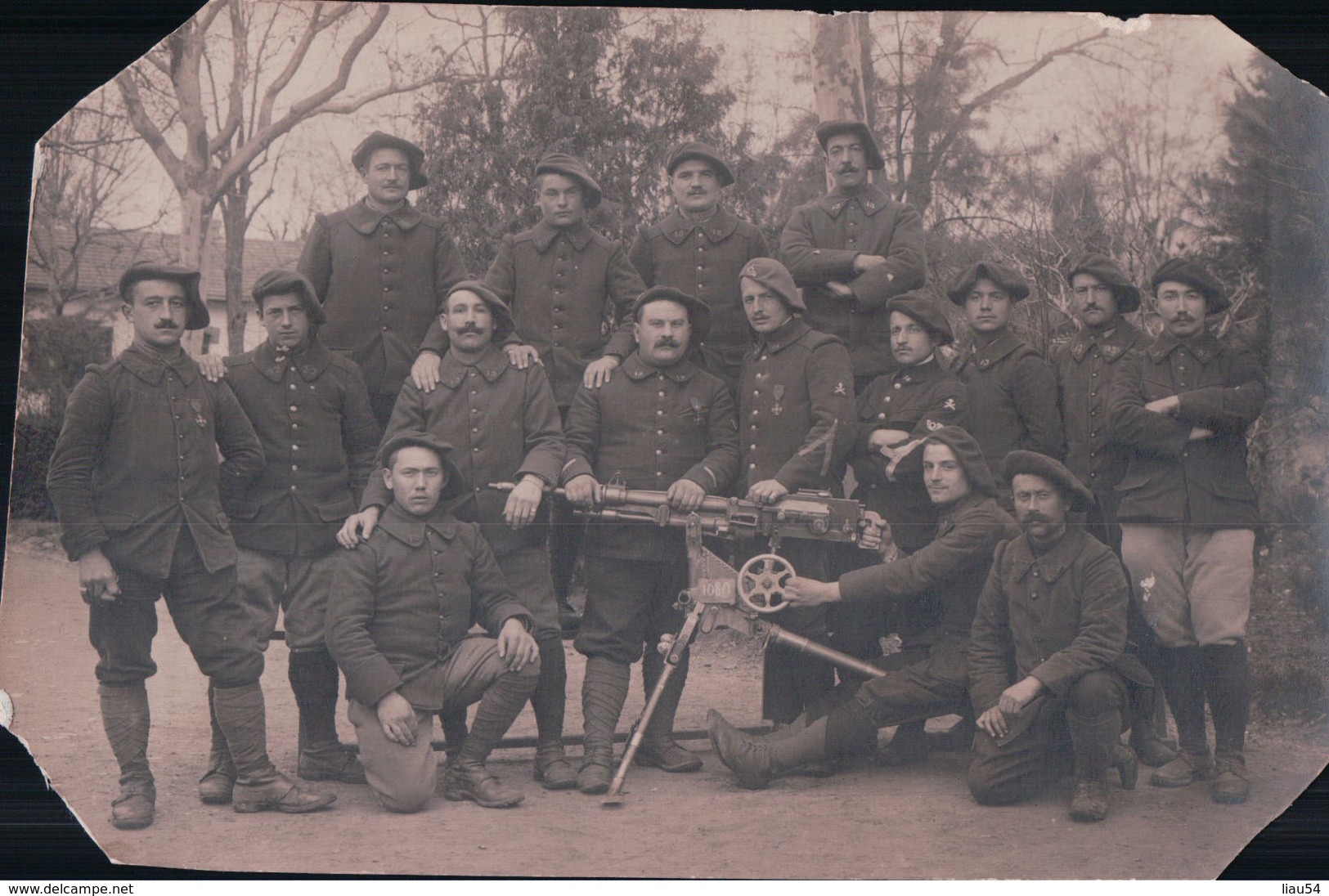 CARTE PHOTO Photo F. PACALET LYON MILITAIRES 13e BCA (Mitrailleuse) - Other & Unclassified