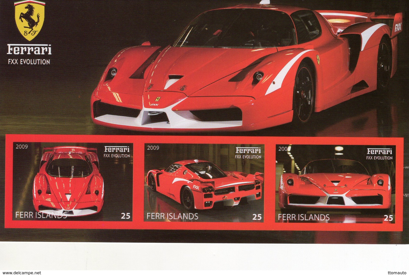 Ferrari  FXX Evolution  -  3v Feuillet Mint/Neuf/MNH Imperf/Non Dentelé - Automobili