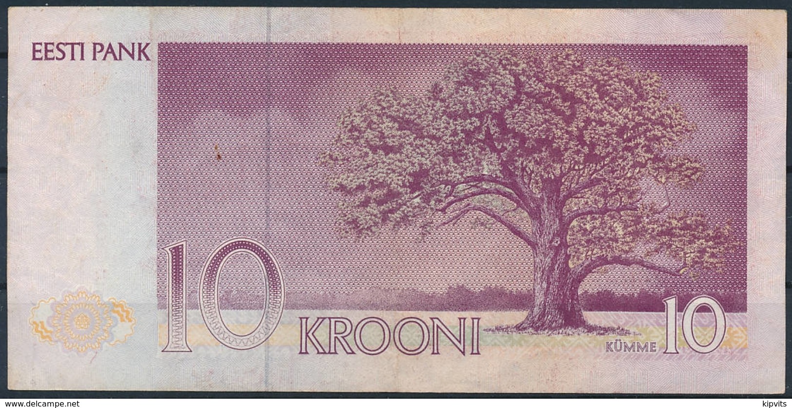 1991 Pick 72a - 10 Krooni - Circulated / Jakob Hurt, Folklorist, Theologian, Linguist - Estland