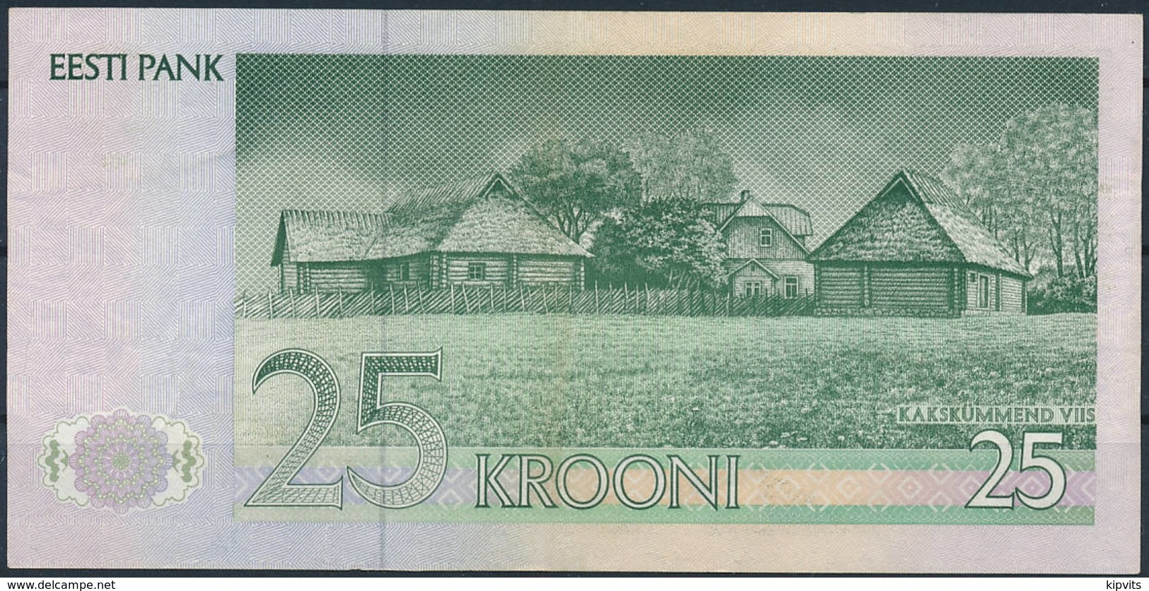1991 Pick 73a - 25 Krooni - Circulated / Anton Hansen Tammsaare, Writer, Novelist - Estland
