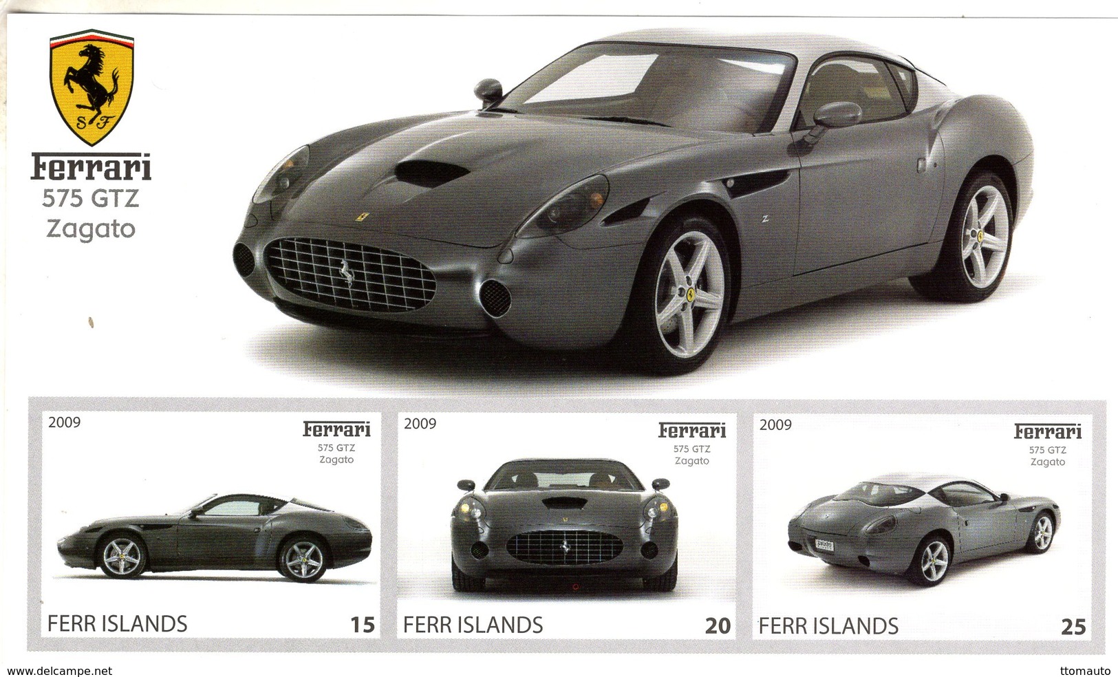 Ferrari  575 GTZ Zagato   -  3v Feuillet Mint/Neuf/MNH Imperf/Non Dentelé - Automobili