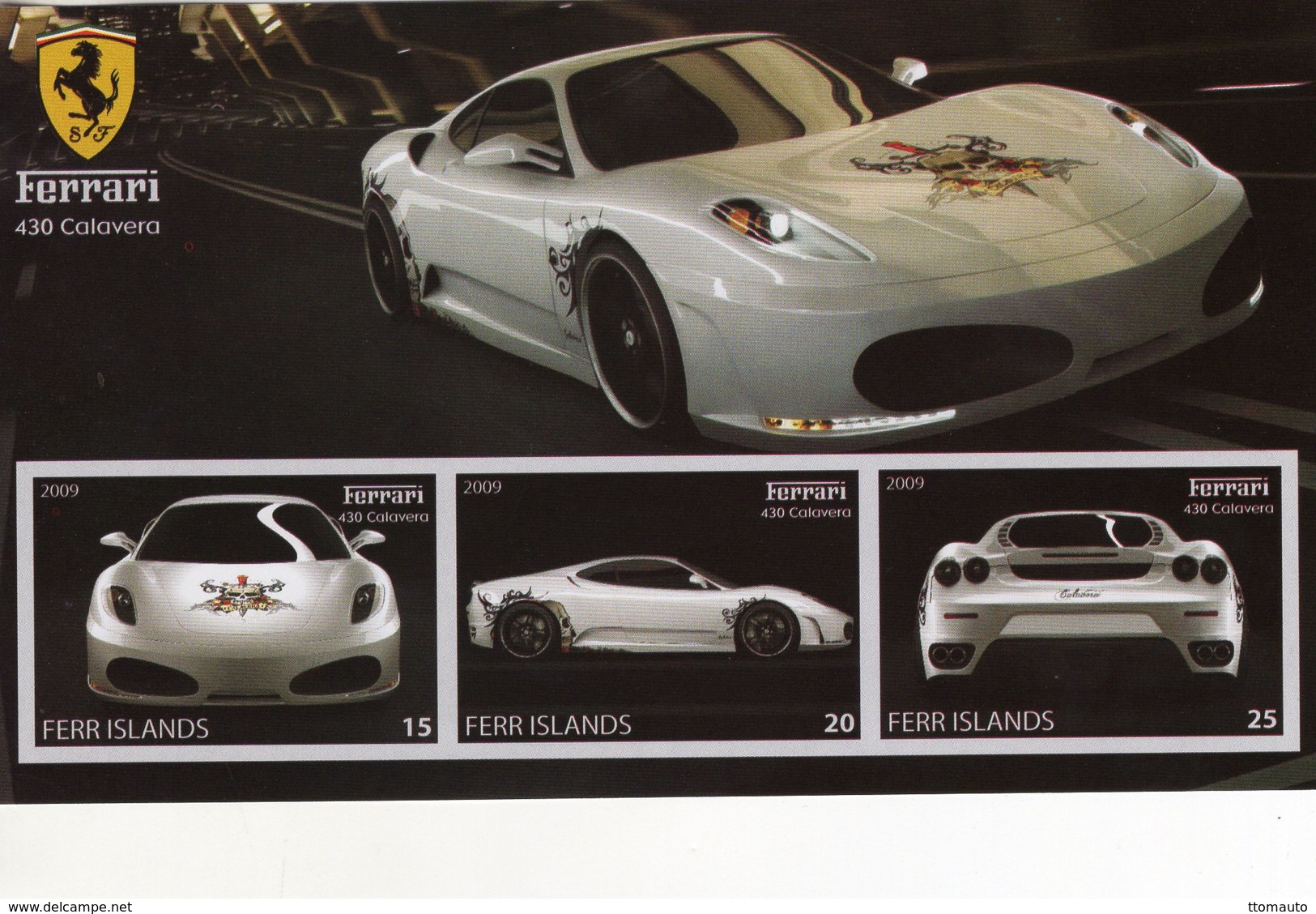 Ferrari  430 Calavera   -  3v Feuillet Mint/Neuf/MNH Imperf/Non Dentelé - Automobili