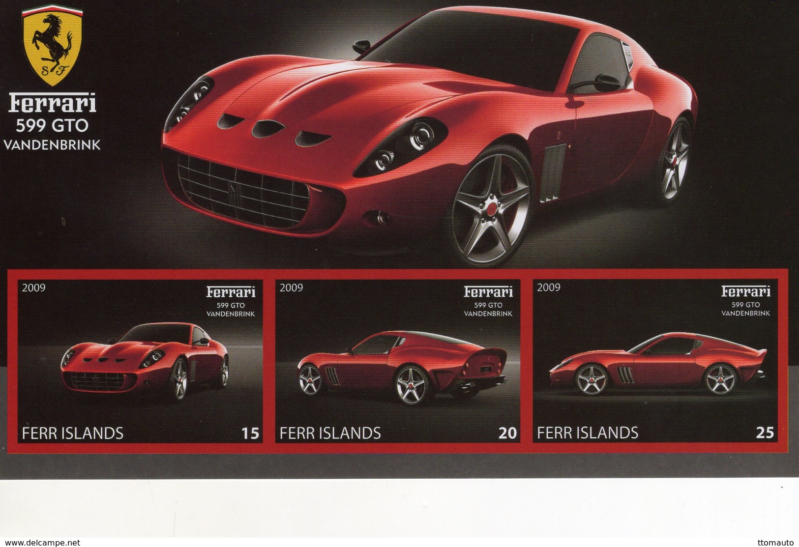 Ferrari  599 GTO Vandenbrink   -  3v Feuillet Mint/Neuf/MNH Imperf/Non Dentelé - Automobili