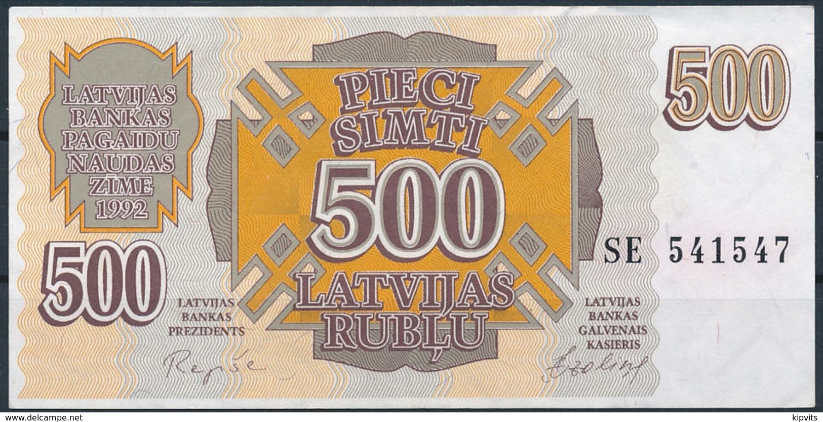 1992 Pick 42 - 500 Rubļu - Extremely Fine - Lettonie