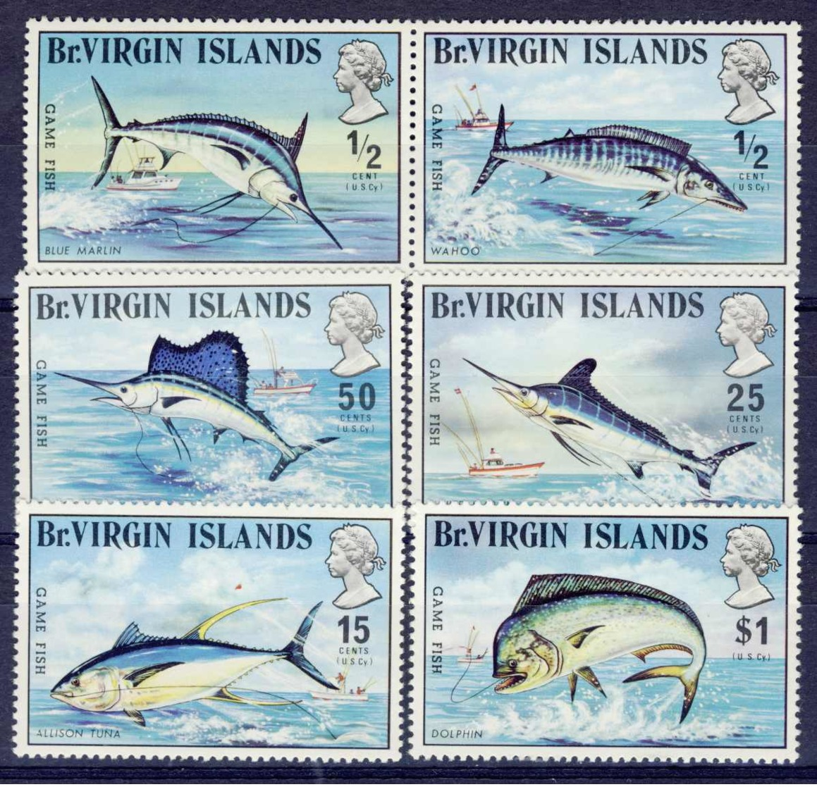 1972-(MNH=**) British Virgin Islands S.6v."Game Fish" - British Virgin Islands