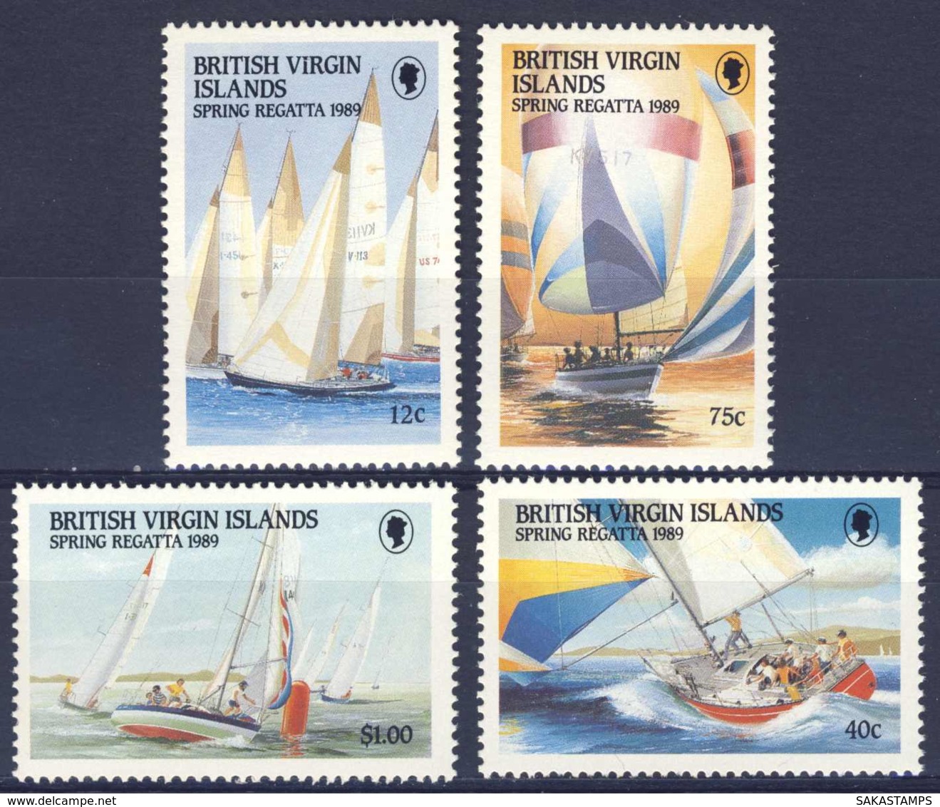 1989-(MNH=**) British Virgin Islands S.4v."Spring Regatta" - British Virgin Islands