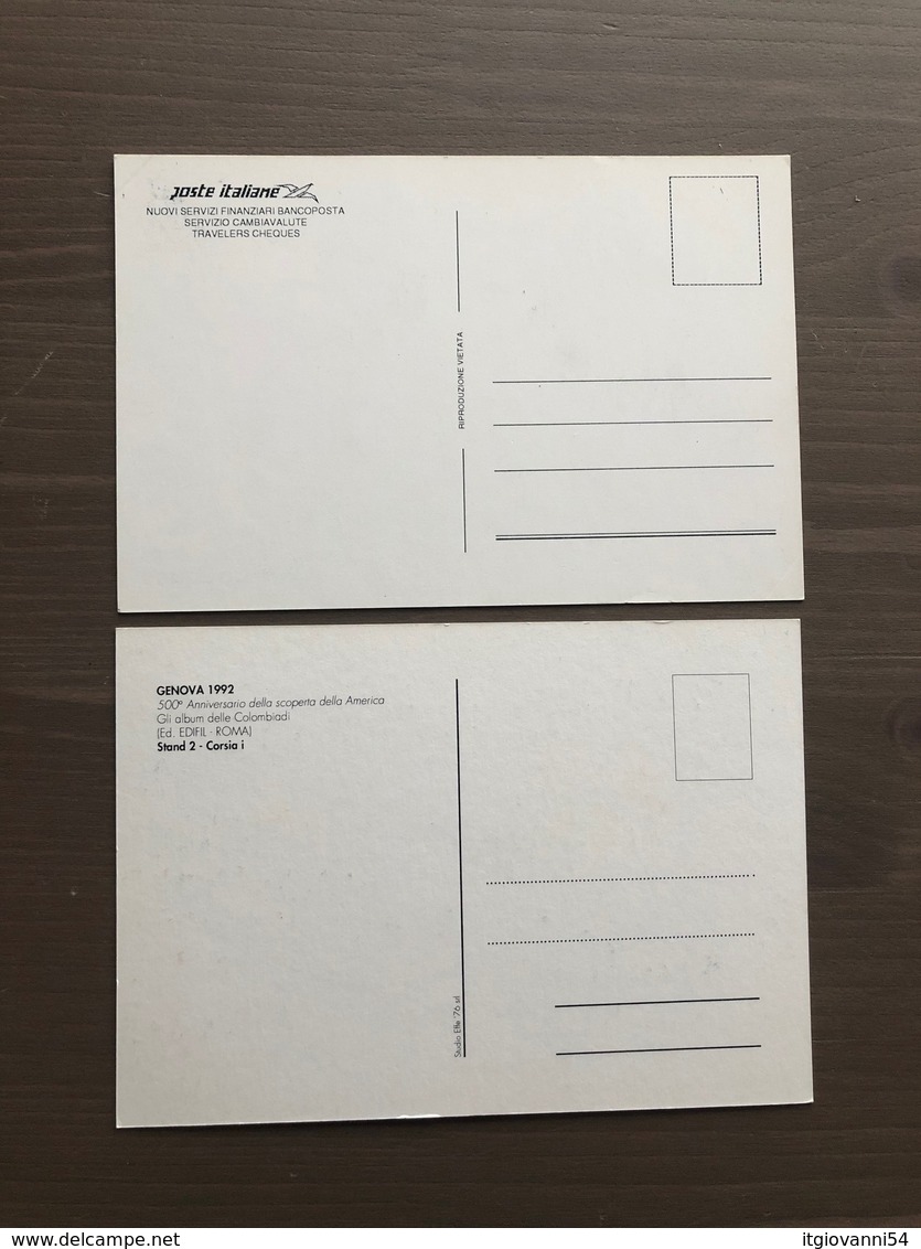 Coppia Di Cartoline In Bianco Genova '92 Celebrazioni Colombiane - Manifestazioni