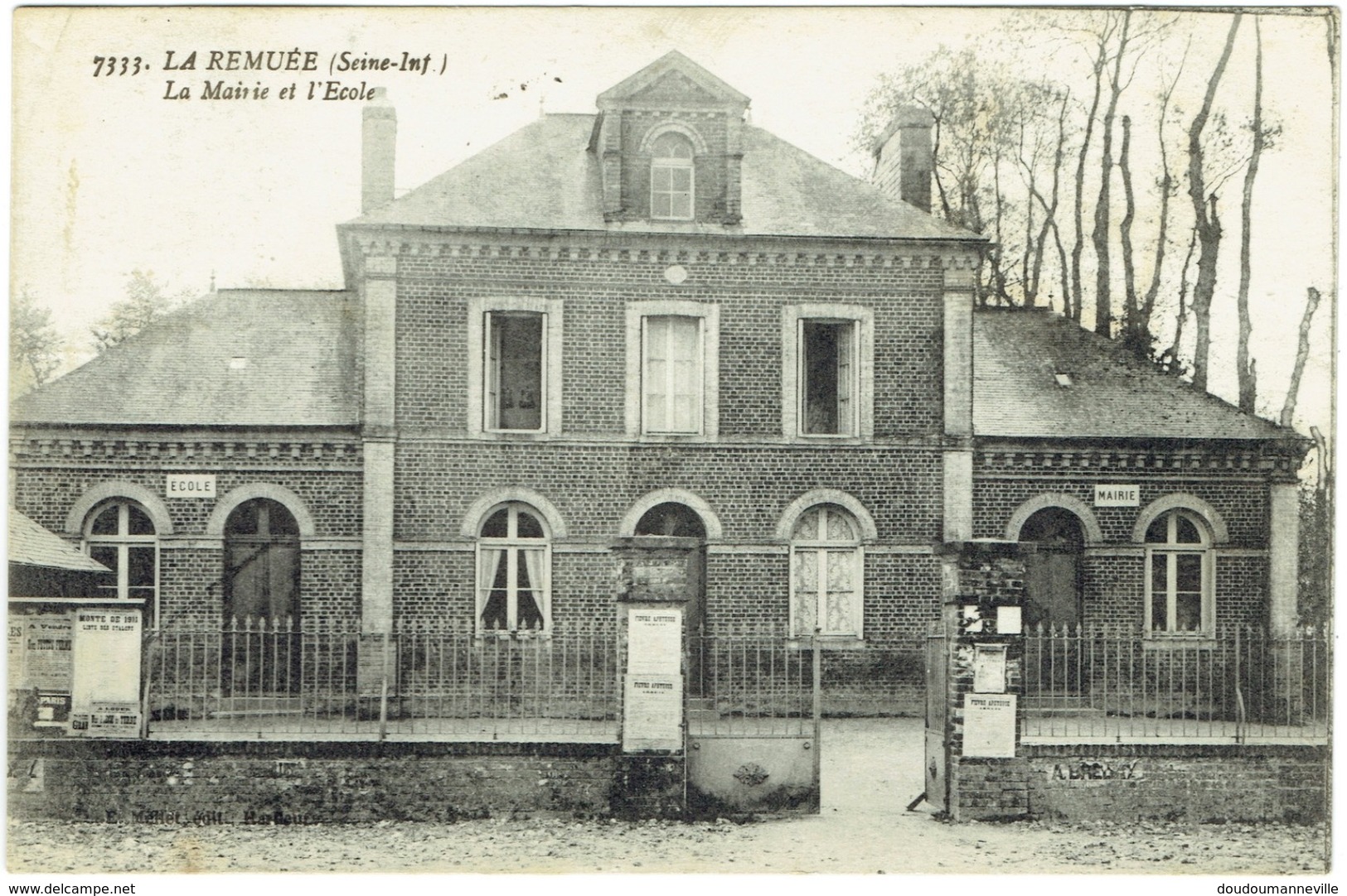 CPA - 76 - LA REMUEE - Mairie Et Ecole - Administration - Saint Romain De Colbosc