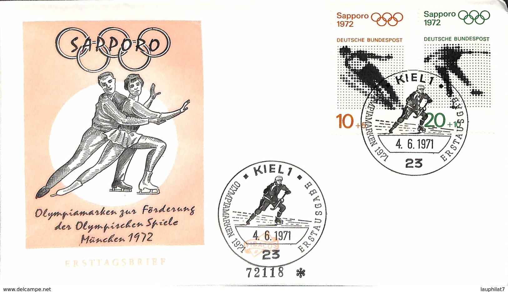 [903382]TB//-Allemagne 1972 - 'KIEL 1', Jeux Olympiques, Sports, Patinage Artistique, Hockey (Sur Glace) - Winter 1972: Sapporo