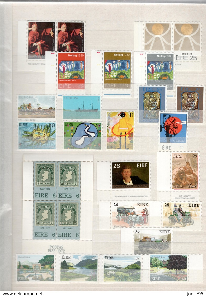 Ierland 1970/2000 - Postfrisse verzameling in album met gutter pairs, traffic lights, velletjes en blokken