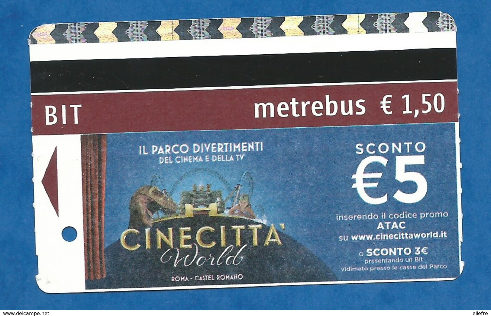 Titre De Transport Métrobus Rome Publicité Parc Cinécitta - 2018 - Europa