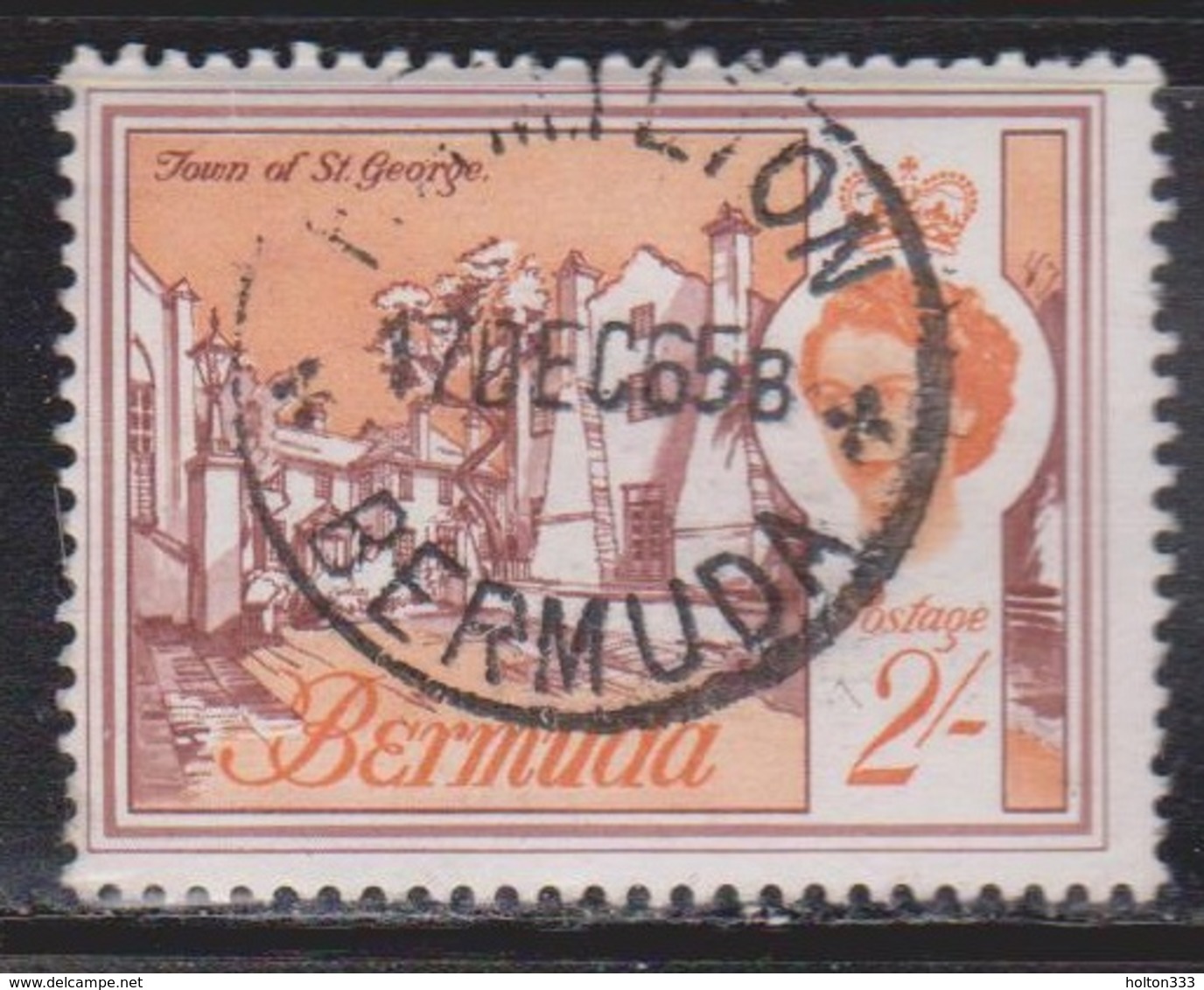 BERMUDA Scott # 186 Used - QEII & Town Of St Georges - Bermuda