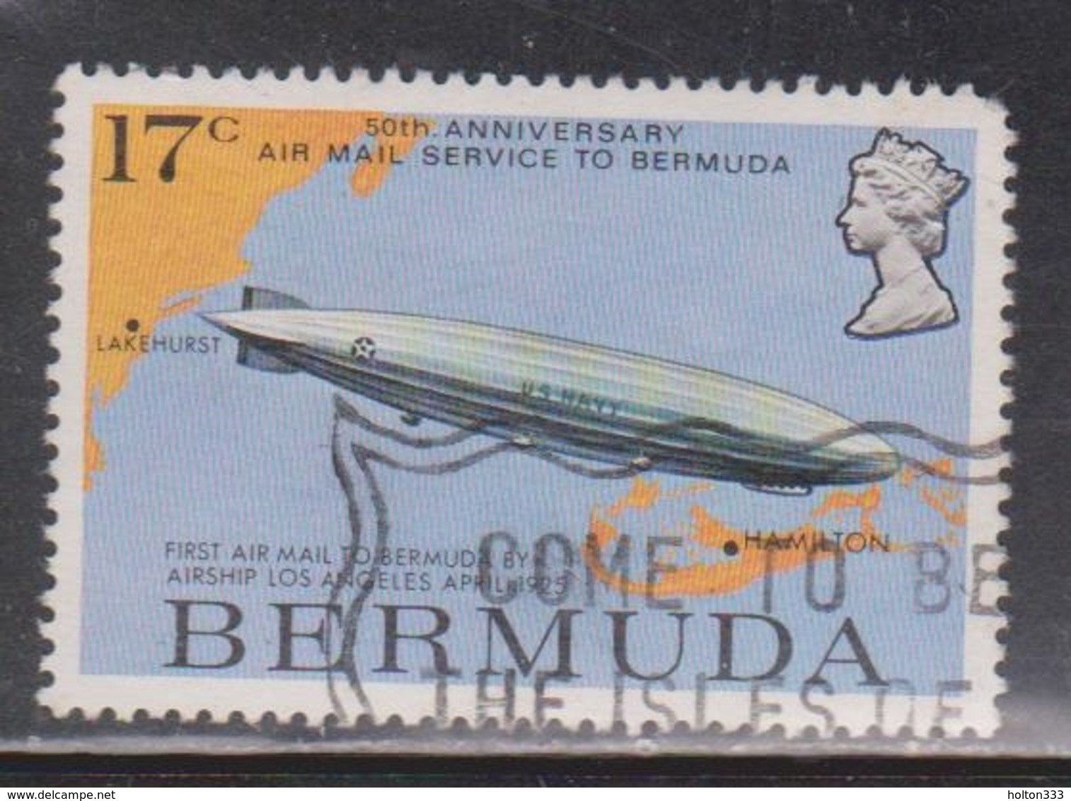 BERMUDA Scott # 319 Used - 50th Anniversary Of Airmail Service - Bermuda