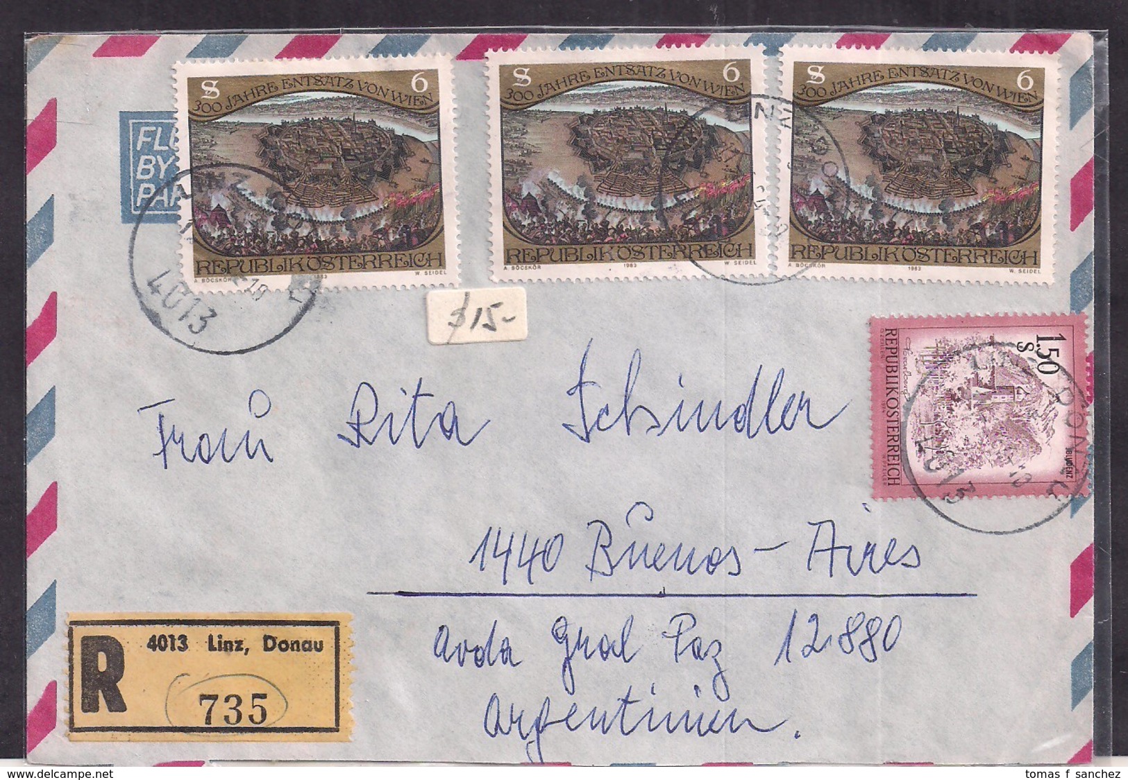 Österreich - 1983 - Lettre -> Argentinien - Gebraucht