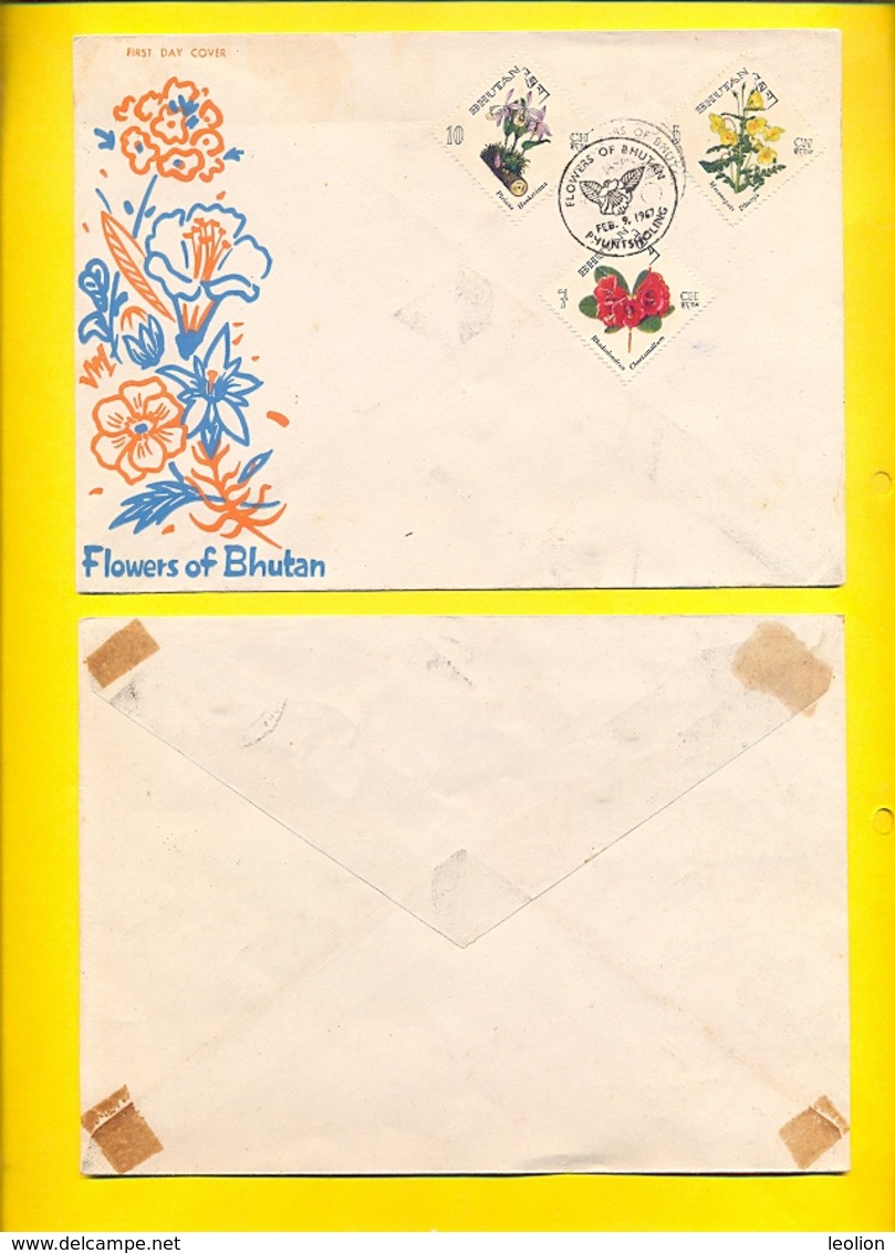 BHUTAN FDC 1967 Flowers Of Bhutan, 3 Stamps First Day Of Issue BHOUTAN - Bhoutan