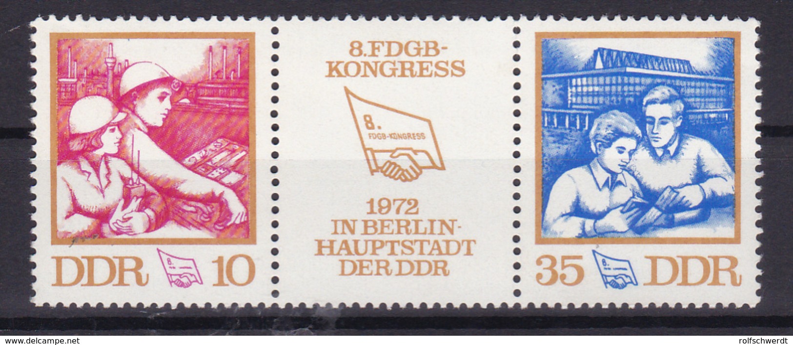 8. FDGB-Kongress Berlin 1972, Zusammendruck ** - Autres & Non Classés