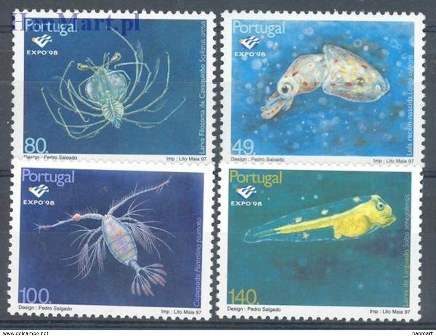 Portugal 1997 Mi 2218-2221 MNH ( ZE1 PRT2218-2221dav38A ) - Meereswelt