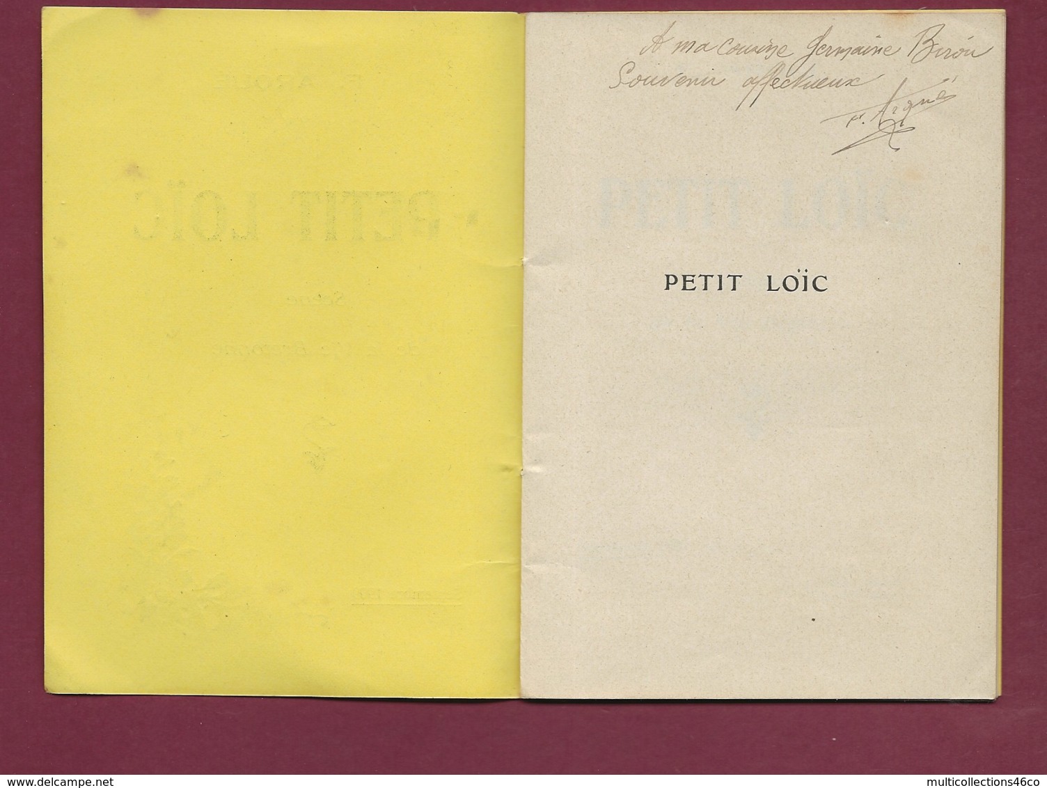 050220A - Livre F ARQUE - 1909 PETIT LOIC Scène De La Vie Bretonne - Dédicace Et Autographe De L'auteur - Folklore - Livres Dédicacés