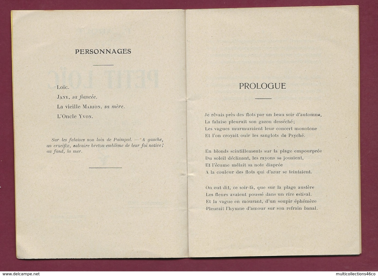 050220A - Livre F ARQUE - 1909 PETIT LOIC Scène De La Vie Bretonne - Dédicace Et Autographe De L'auteur - Folklore - Livres Dédicacés